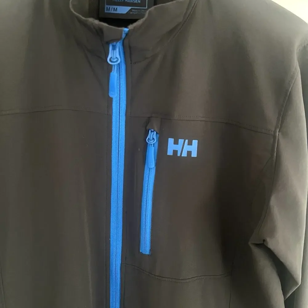 Helly Hansen Men’s Softshell Jacket Gray Medium Full Zip Performance Outerwear